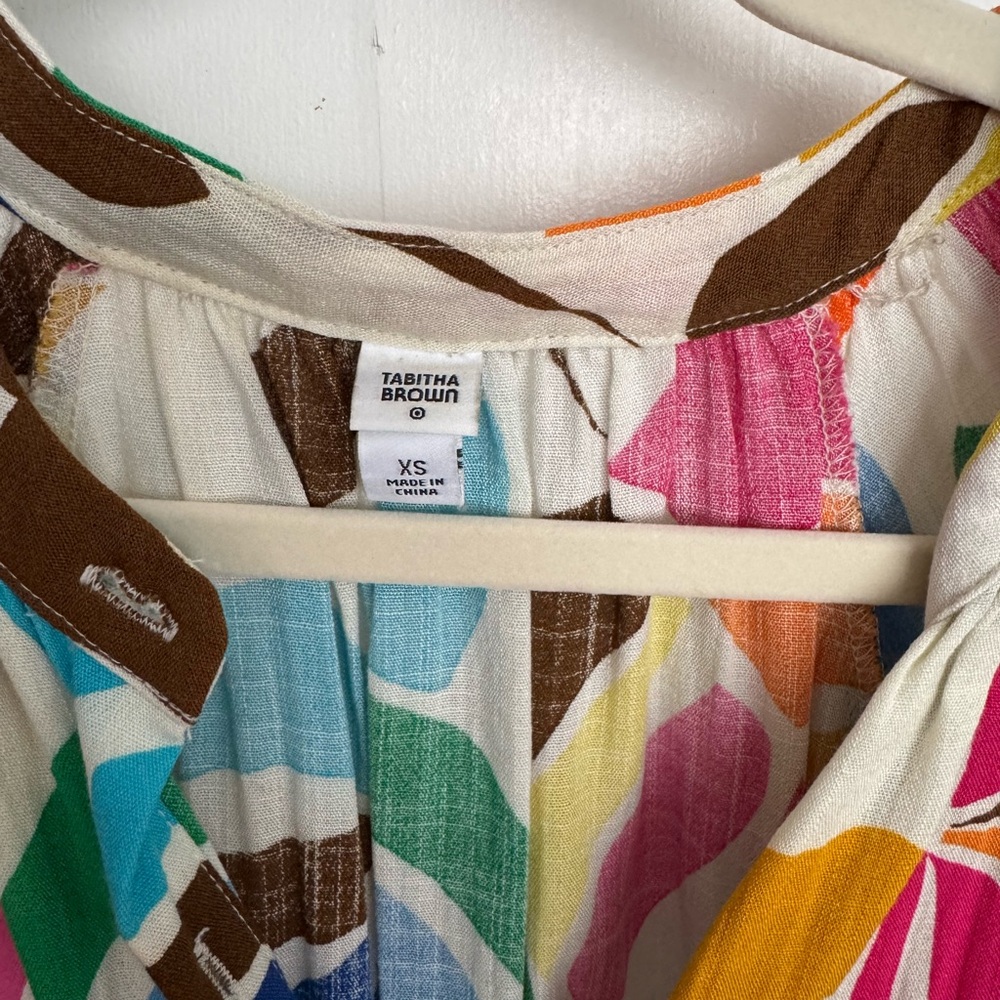 Tabitha Multicolor Leaf Print Button Down Shirt - image 2